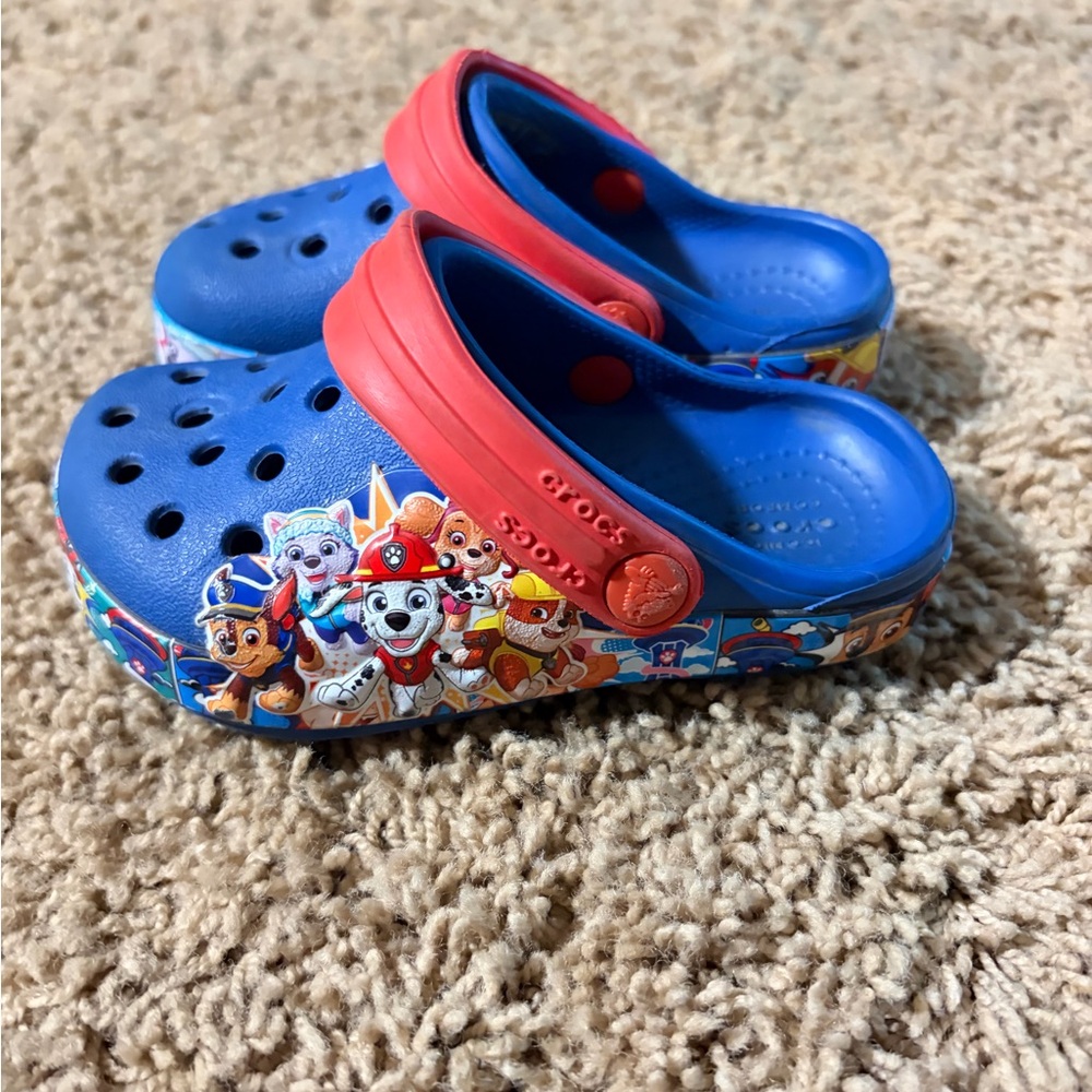 CROCS Paw Patrol Kids' Blue and Red Character Clogs 6C